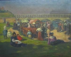 Gathering By The River by Gaston Prunier