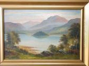Oil On Board "ellen's Island by George Willis Pryce