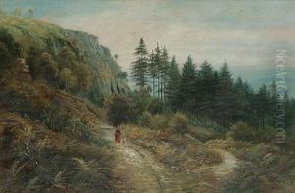 Mountainous Landscape With Figures On Country Track - view 1