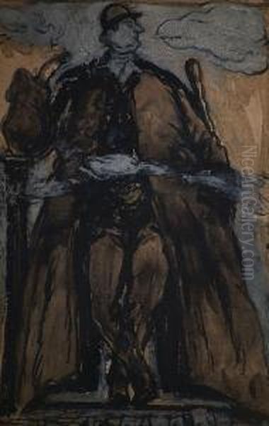 Gentleman Leaning On A Pillar - view 1