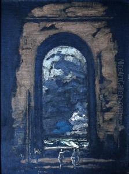 Figures By A Classical Archway - view 1