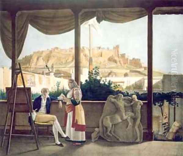 The French Consul Monsieur Fauvel on the terrace of his house in Athens - view 1