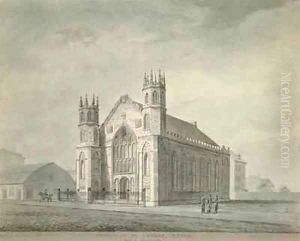 St Thomas Church Broadway New York City by Alexander Jackson Davis