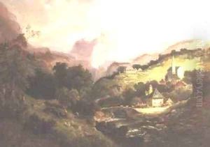 Mont Cernis and the Village of St Michelle by Pieter Cornelis Dommerson