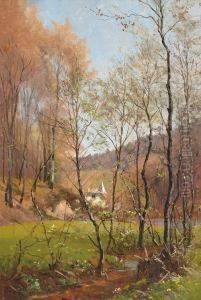 Paysage Avec Riviere by Victor Puhonny