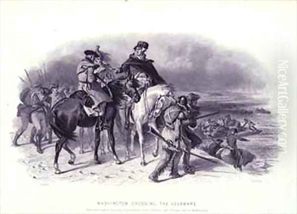 George Washington crossing the Delaware River during the American revolution - view 1