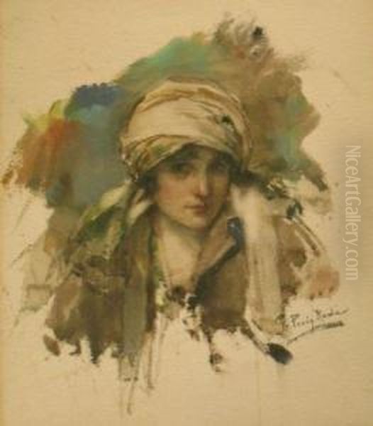 Portrait Of A Woman In A Headdress - view 1