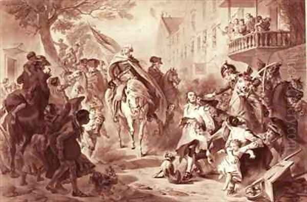 George Washington entering New York in 1783 - view 1