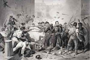 Massachusetts militia passing through Baltimore Pennsylvania by Felix Octavius Carr Darley