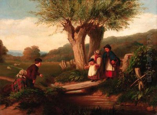 Gypsies Crossing A Brook - view 1