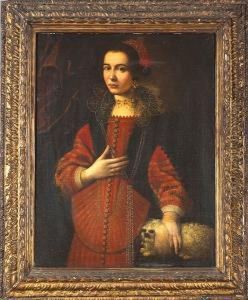 A Portrait Of A Noblewoman With Her Lapdog by Scipione Pulzone