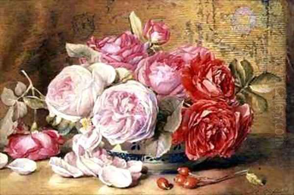 Pink and Red Roses in a Bowl - view 1