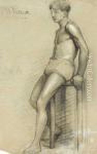Life Drawing Of Man With Moustache - view 1