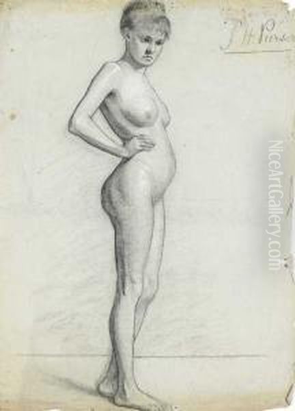 Life Study: Young Woman With Hand On Hip - view 1