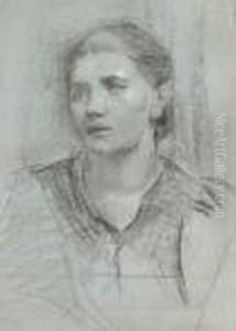 Portrait Study: Head And Shoulders Of A Young Woman; Life Study On Reverse by Sarah Henrietta Purser
