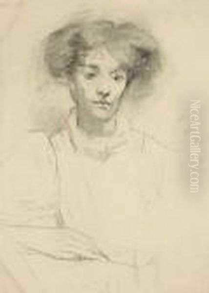 Portrait Study: Young Woman With Elaborately Coiffed Hair - view 1