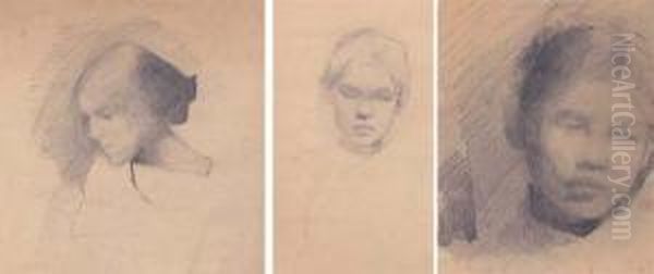 Study Of Girls Head (set Of Three) - view 1