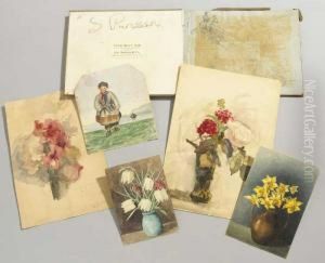 Sketchbook Of Watercolours And Drawings And Portfolio Case Of Assorted Sketches Sketchbook Of Watercolours And Drawings And Portfolio Case Of Assorted Sketches