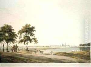 Part of the Black Town Madras by Thomas Daniell