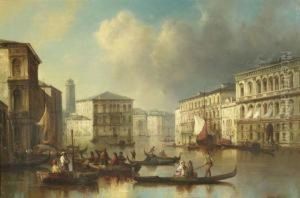 Blick Auf Den Canal Grande Mit Den Palazzi Grassi Und Moro