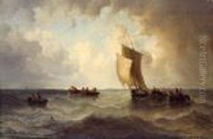 Fischer Vor Der Kuste by Josef Carl Berthold Puttner