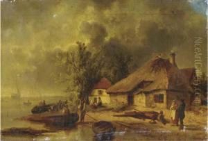 Activities On The Waterside by Josef Carl Berthold Puttner