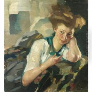 Portrait Einer Jungen Frau (portrait Of A Young Woman) by Leo Putz