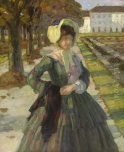 Dame Im Park. 1904. by Leo Putz