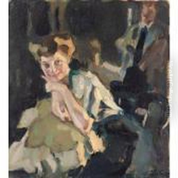 Tico Meves In The Artist's Studio by Leo Putz