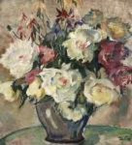 Pfingstrosenstraus. by Leo Putz