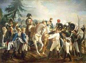 Napoleon and the Bavarian and Wurttemberg troops in Abensberg by Jean Baptiste Debret