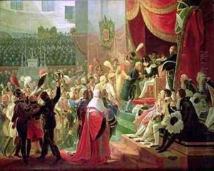 The First Distribution of Crosses of the Legion of Honour in the Church of the Invalides by Jean Baptiste Debret