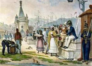 Early Evening Refreshment in the Praca do Palacio Rio de Janeiro by Jean Baptiste Debret