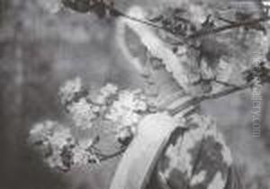Woman With Cherry Blossoms
