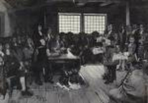 The First Visit Of William Penn To America -a Conference With The Colonists - view 1