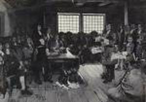 The First Visit Of William Penn To America -a Conference With The Colonists