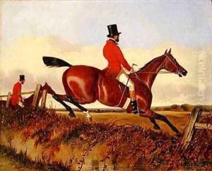 Foxhunting Clearing a Bank by Joshua Dalby
