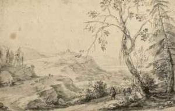 A Landscape With Cattle On A Path - view 1