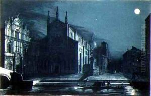 Nocturnal Scene of the Church of SS Giovanni and Paolo Venice by Dalda
