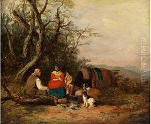 Bauernfamilie Mit Hundchen