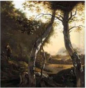 An Italianate Landscape With Drovers And Their Herds