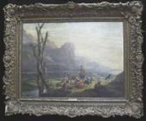 Landscape With Drovers And Livestock by Adam Pynacker