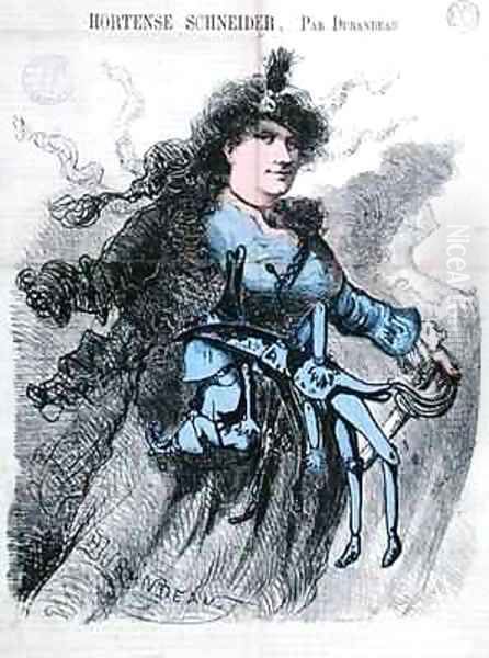 Caricature of Hortense Schneider 1833-1920 from the front cover of Le Drolatique - view 1