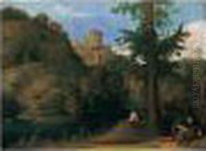 Landscape With The Temptation Of Saint Anthony by Jacob Pynas
