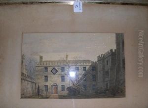 A Warden's Lodging At An Oxford College, With Hatching Above The Door, 1854 by George Pyne