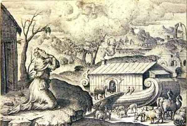 Noah Heeding Gods Instructions to fill the Ark - view 1