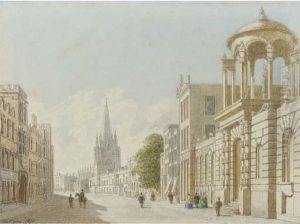 University College, St Mary's Church And Queen's College, Oxford by George Pyne
