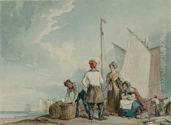 Fisherfolk On The Beach - view 1