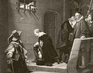 Thomas Wentworth 1st Earl of Strafford is blessed by Archbishop Laud on the way to his execution by Hippolyte (Paul) Delaroche
