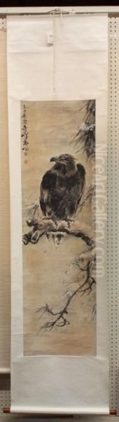 Hawk In Snow - view 1